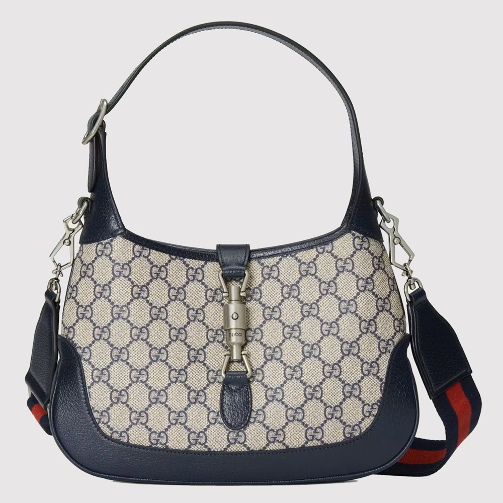 Gucci Jackie 1961 Small Bag in Blue GG Supreme Canvas GGBS10523