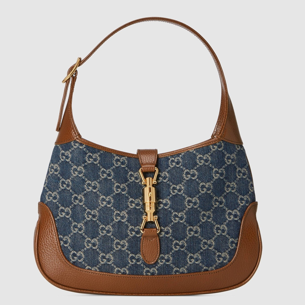 Gucci Jackie 1961 Small Hobo Bag in GG Jacquard Denim GGBS10538