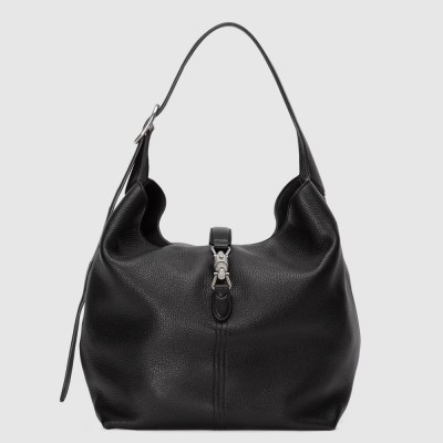 Gucci Jackie 1961 Small Shoulder Bag in Black Grained Leather GGBS10550