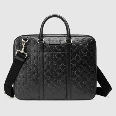 Gucci Large Briefcase in Black Signature Leather GGBS10148