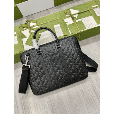 Gucci Large Briefcase in Black Signature Leather GGBS10148