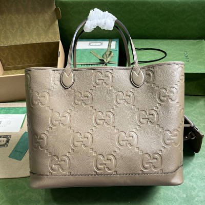 Gucci Large Tote Bag in Taupe Jumbo GG Leather GGBS10893