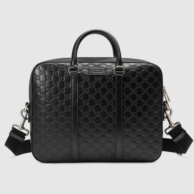 Gucci Medium Briefcase in Black Signature Leather GGBS10151