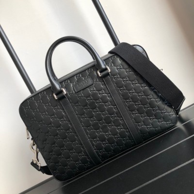 Gucci Medium Briefcase in Black Signature Leather GGBS10151