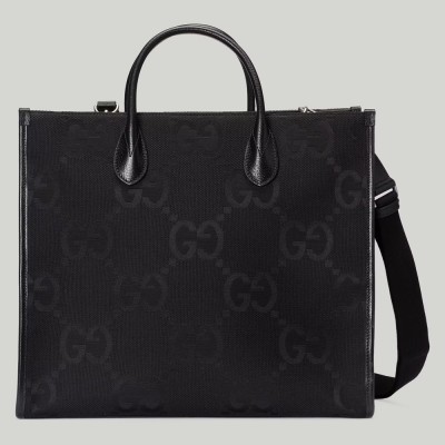 Gucci Medium Tote Bag in Black Jumbo GG canvas GGBS10896