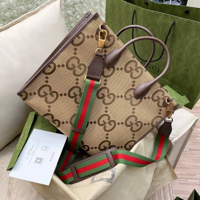 Gucci Medium Tote Bag in Brown Jumbo GG canvas GGBS10898