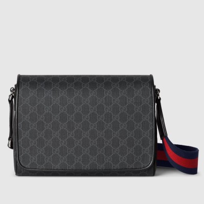 Gucci Men's Messenger Bag in Black GG Supreme Canvas GGBS10569