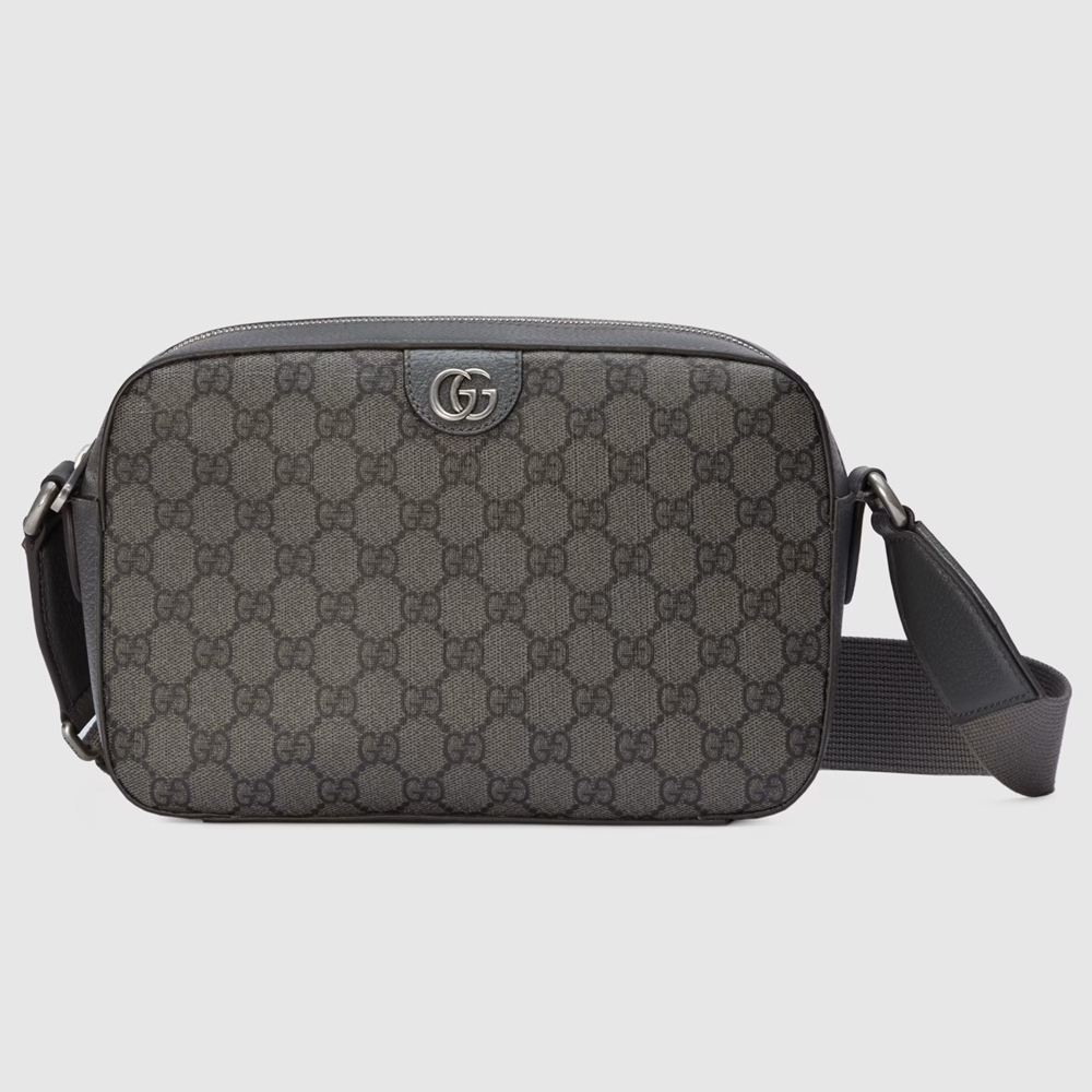 Gucci Men's Ophidia Medium Crossbody in Grey GG Supreme Canvas GGBS10158