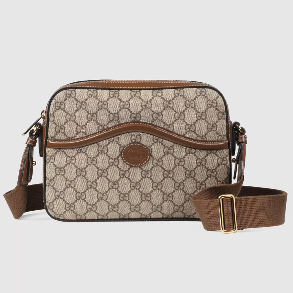 Gucci Messenger Bag in Beige GG Supreme with Interlocking G GGBS10572