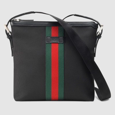 Gucci Messenger Bag in Black Canvas with Web GGBS10573