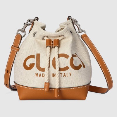 Gucci Mini Drawstring Bag in Canvas with Gucci Print GGBS10615