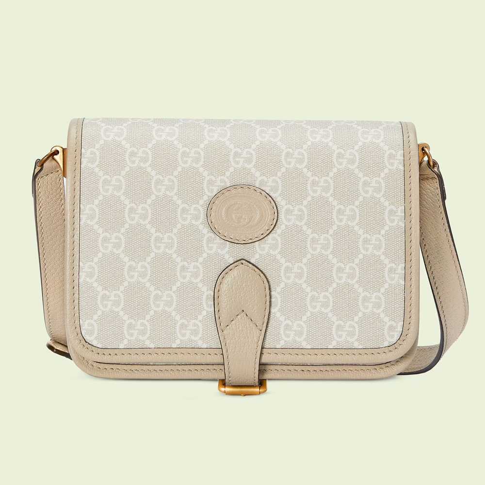 Gucci Mini Shoulder Bag in White GG Supreme with Interlocking G GGBS10469