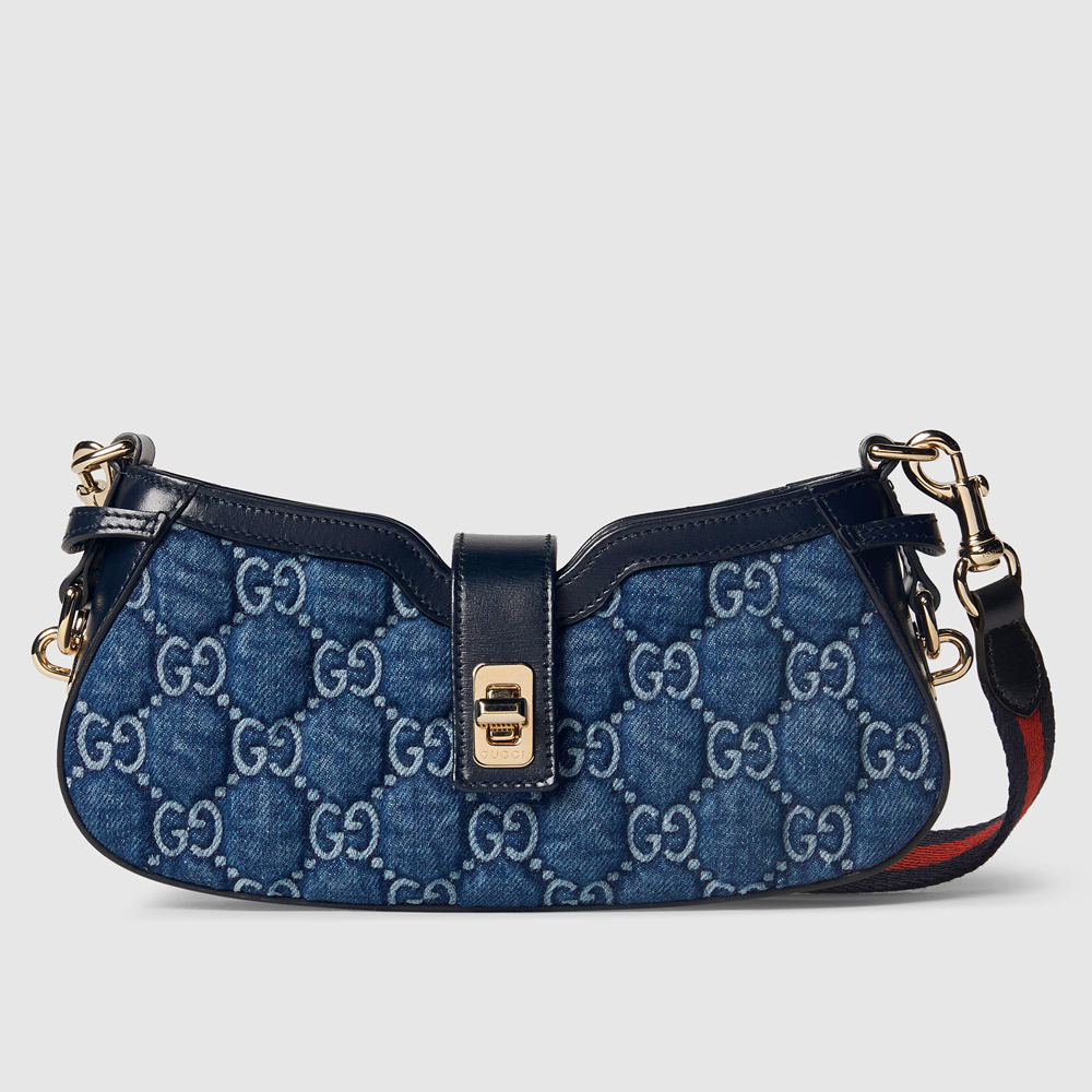 Gucci Moon Side Mini Shoulder bag in Blue GG Denim GGBS10649