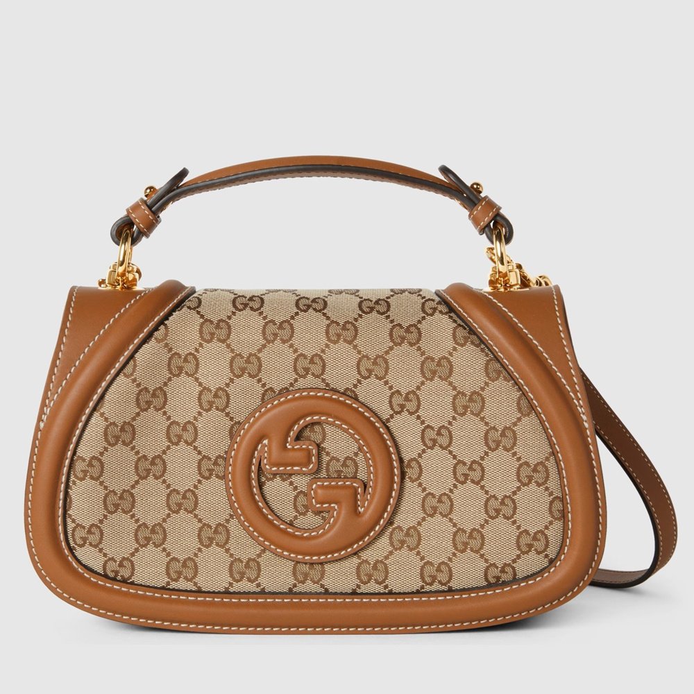 Gucci New Blondie Small Handle Bag in Beige Original GG Canvas GGBS10097