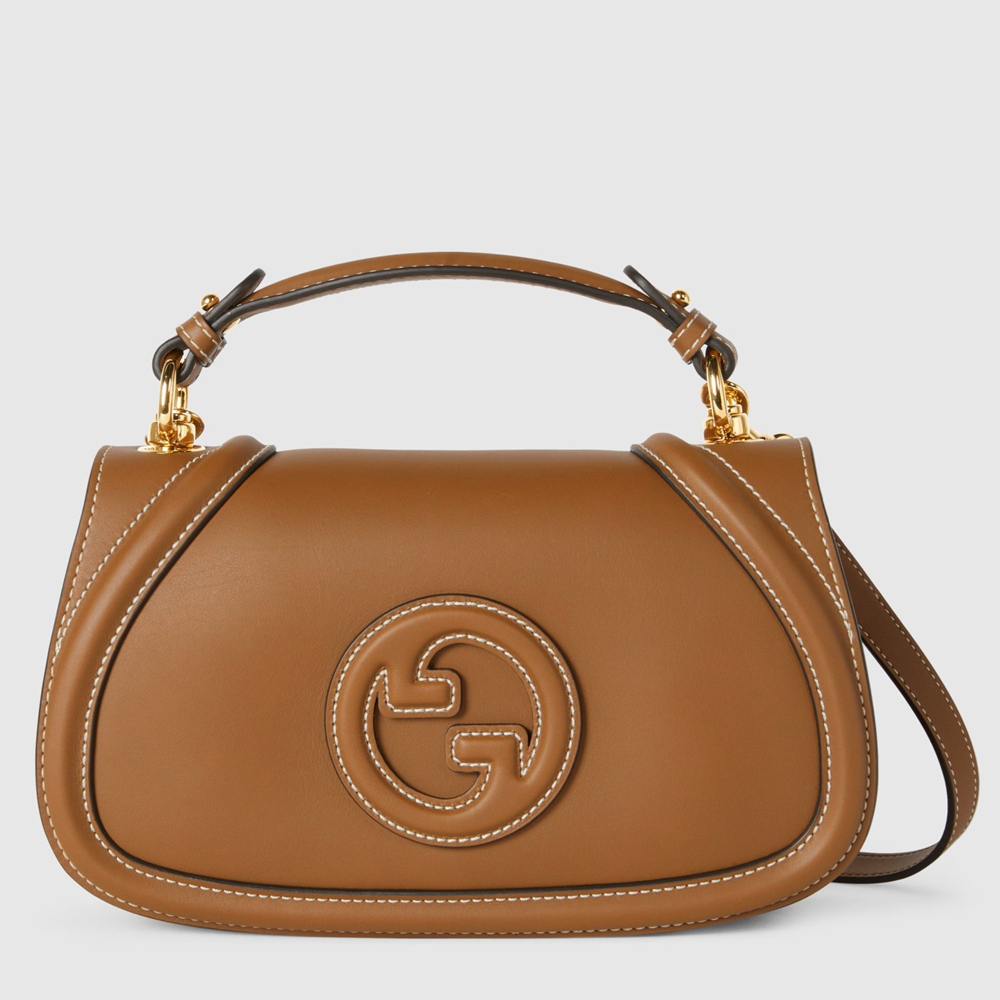 Gucci New Blondie Small Handle Bag in Brown Leather GGBS10099