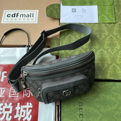 Gucci Ophidia Belt Bag in Grey GG Supreme Canvas GGBS10671