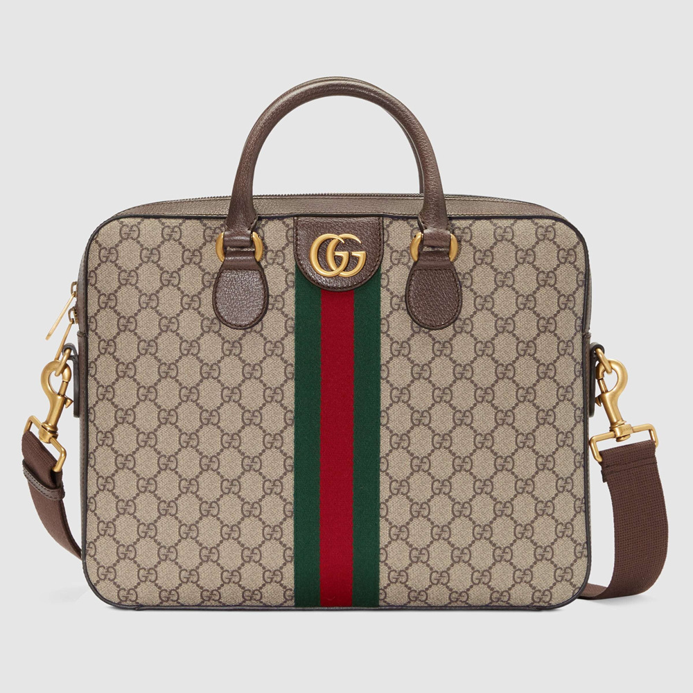 Gucci Ophidia Briefcase in Soft GG Supreme Canvas GGBS10152