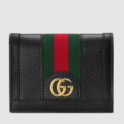 Gucci Ophidia Card Case Wallet in Black Leather GGBS11017