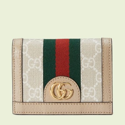 Gucci Ophidia Card Case Wallet in White GG Supreme Canvas GGBS11019