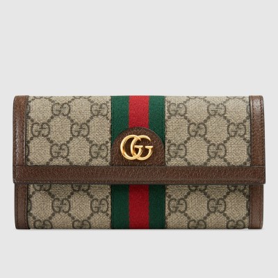 Gucci Ophidia Continental Wallet in Beige GG Supreme Canvas GGBS11021