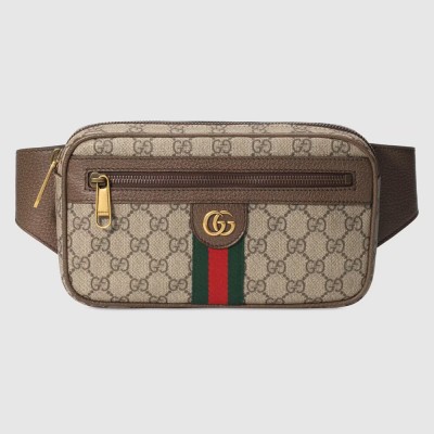 Gucci Ophidia GG Belt Bag in Beige GG Supreme with Brown Leather GGBS10673