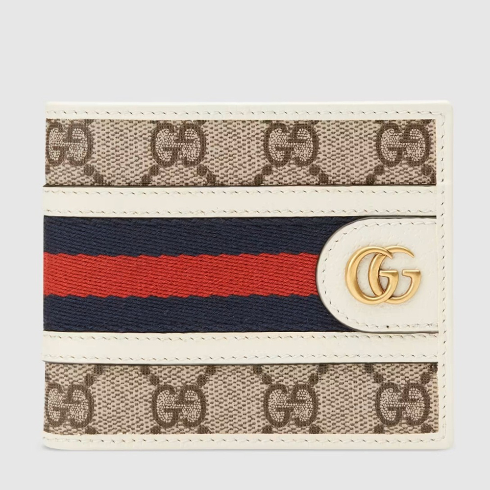 Gucci Ophidia GG Bi-fold Wallet In Beige GG Supreme GGBS11024