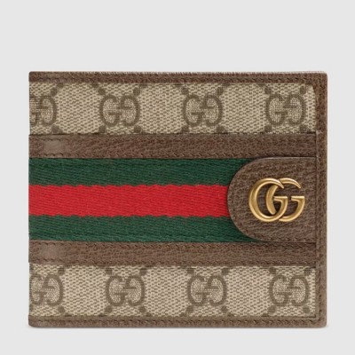 Gucci Ophidia GG Bi-fold Wallet In Beige GG Supreme Canvas GGBS11025