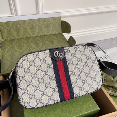 Gucci Ophidia GG Camera Bag in Blue Supreme Canvas GGBS10680