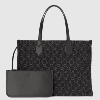 Gucci Ophidia GG Large Tote Bag in Black GG Denim GGBS10874