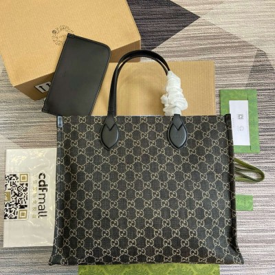 Gucci Ophidia GG Large Tote Bag in Black GG Denim GGBS10874