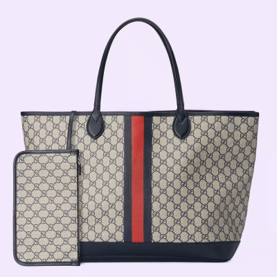 Gucci Ophidia GG Large Tote Bag in Blue GG Supreme Canvas GGBS10875