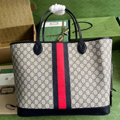 Gucci Ophidia GG Large Tote Bag in Blue GG Supreme Canvas GGBS10875