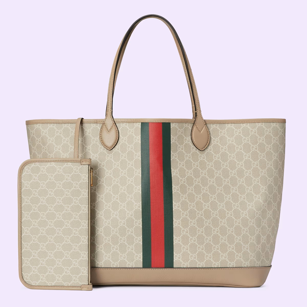 Gucci Ophidia GG Large Tote Bag in White GG Supreme Canvas GGBS10876