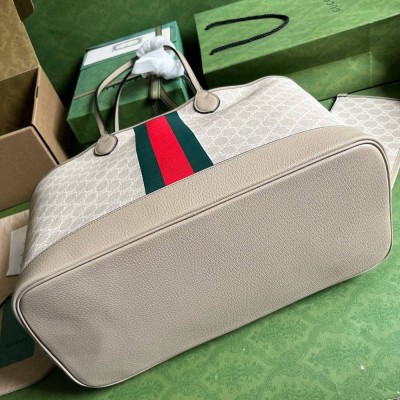 Gucci Ophidia GG Large Tote Bag in White GG Supreme Canvas GGBS10876