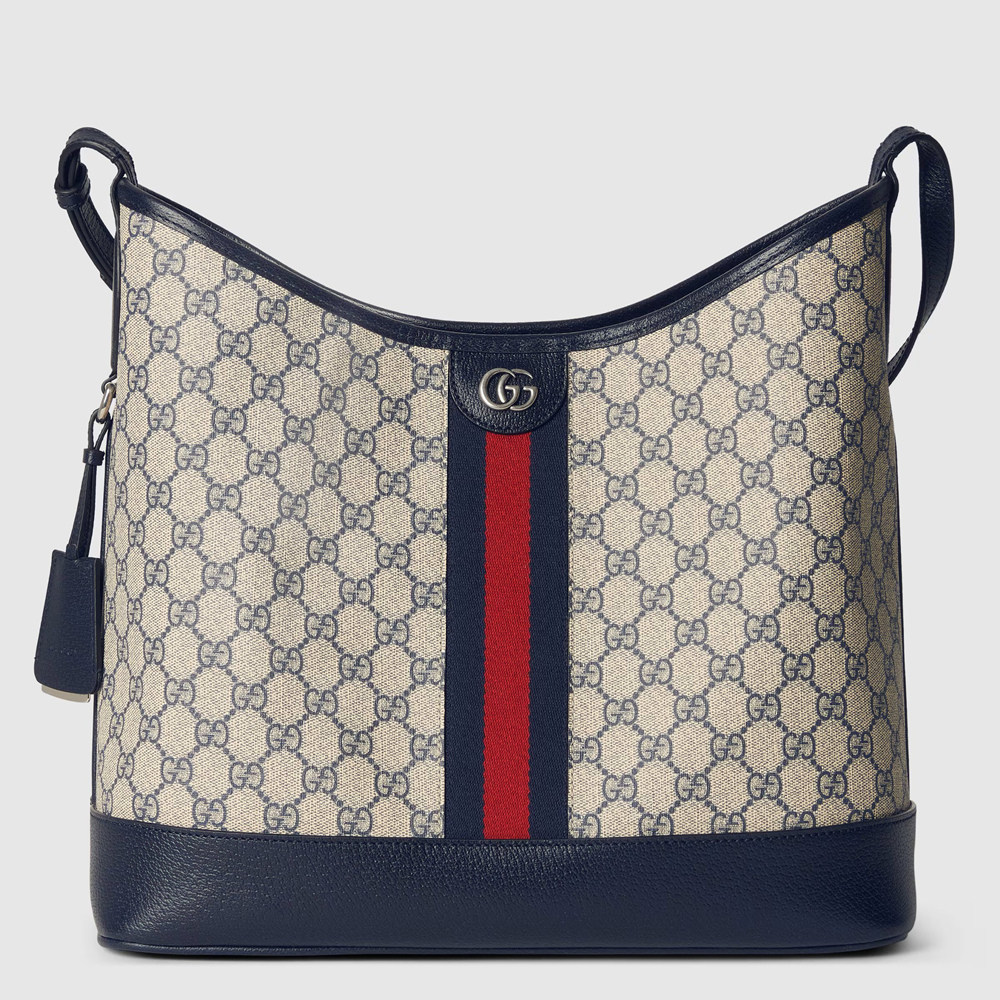 Gucci Ophidia GG Medium Shoulder Bag in Blue GG Canvas GGBS10691