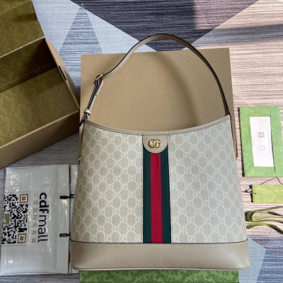 Gucci Ophidia GG Medium Shoulder Bag in White GG Canvas GGBS10693