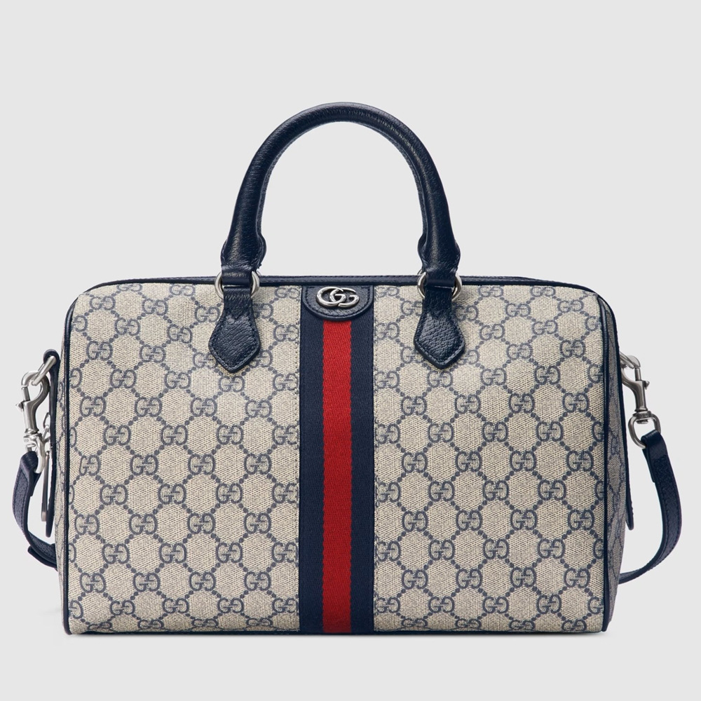 Gucci Ophidia GG Medium Top Handle Bag in Blue GG Canvas GGBS10712