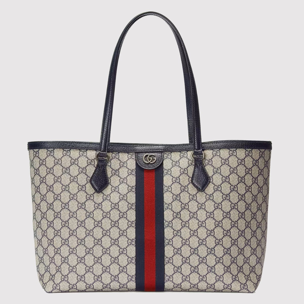 Gucci Ophidia GG Medium Tote Bag in Blue Supreme Canvas GGBS10728