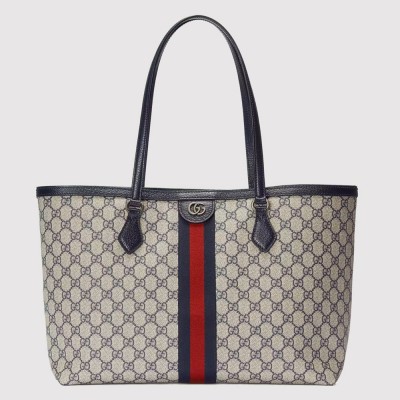 Gucci Ophidia GG Medium Tote Bag in Blue Supreme Canvas GGBS10728