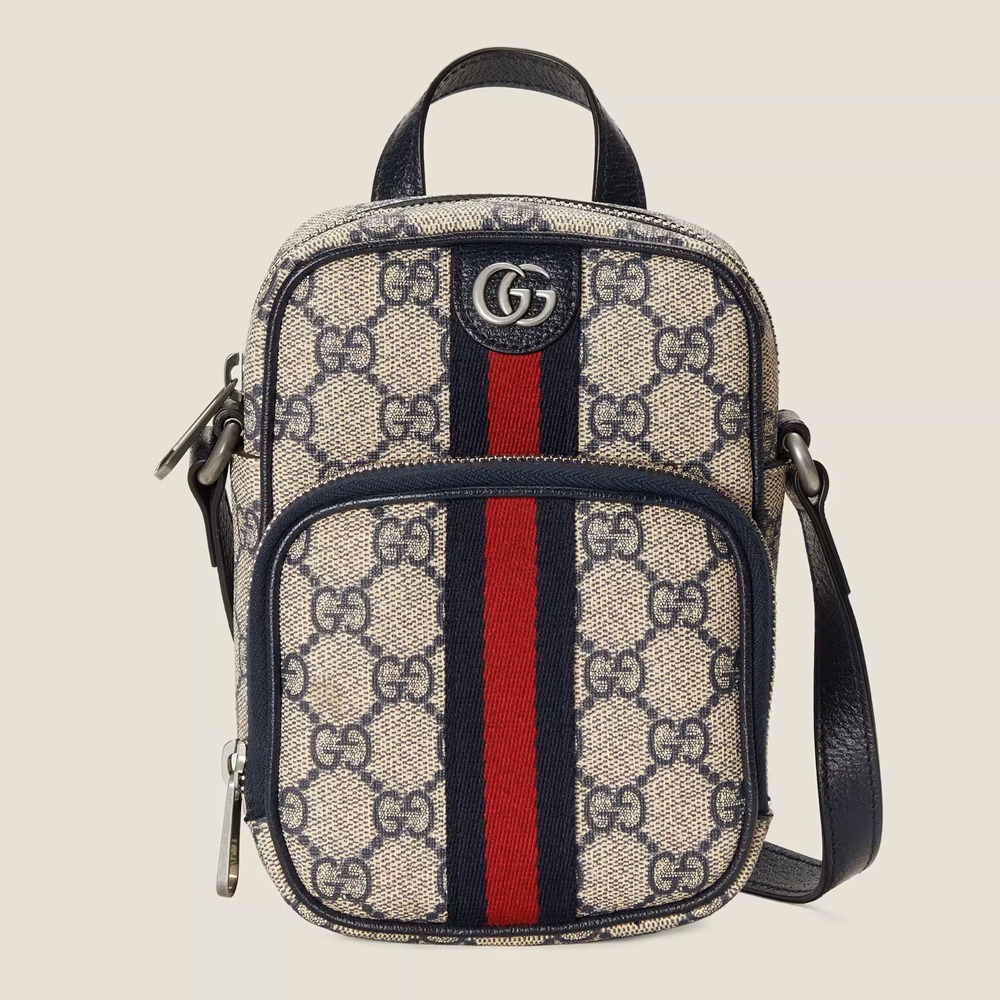 Gucci Ophidia GG Mini Bag in Blue Supreme Canvas GGBS10452