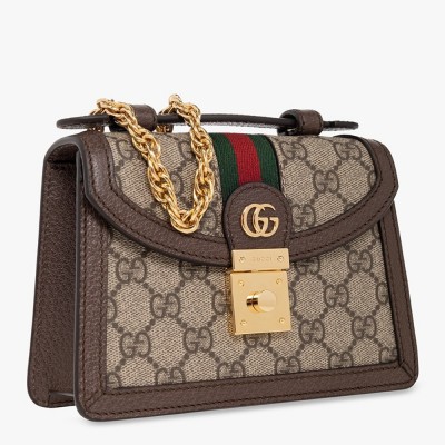 Gucci Ophidia GG Mini Chain Bag in GG Canvas with Brown Leather GGBS10684