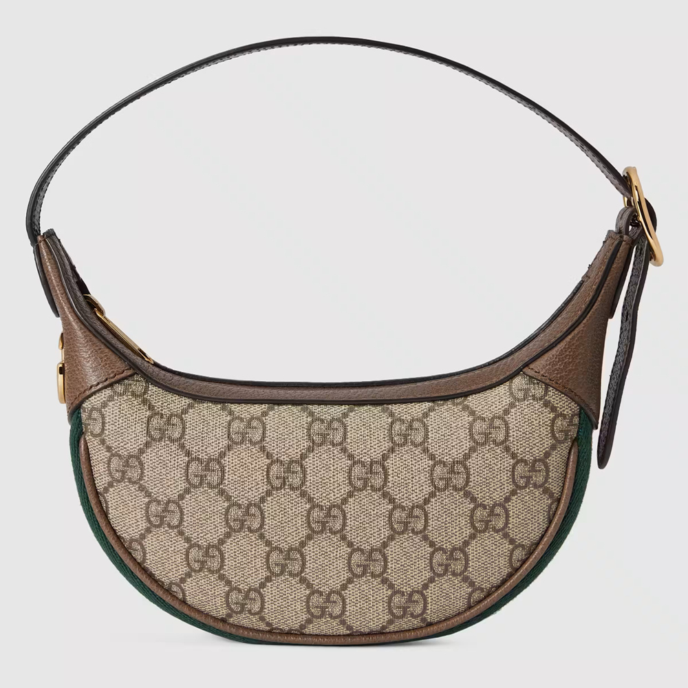 Gucci Ophidia GG Mini Hobo Bag in GG Canvas with Brown Leather GGBS10617