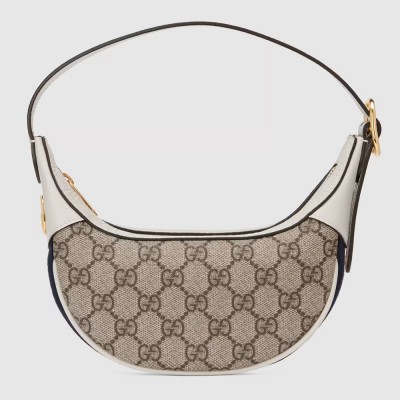 Gucci Ophidia GG Mini Hobo Bag in GG Canvas with White Leather GGBS10618