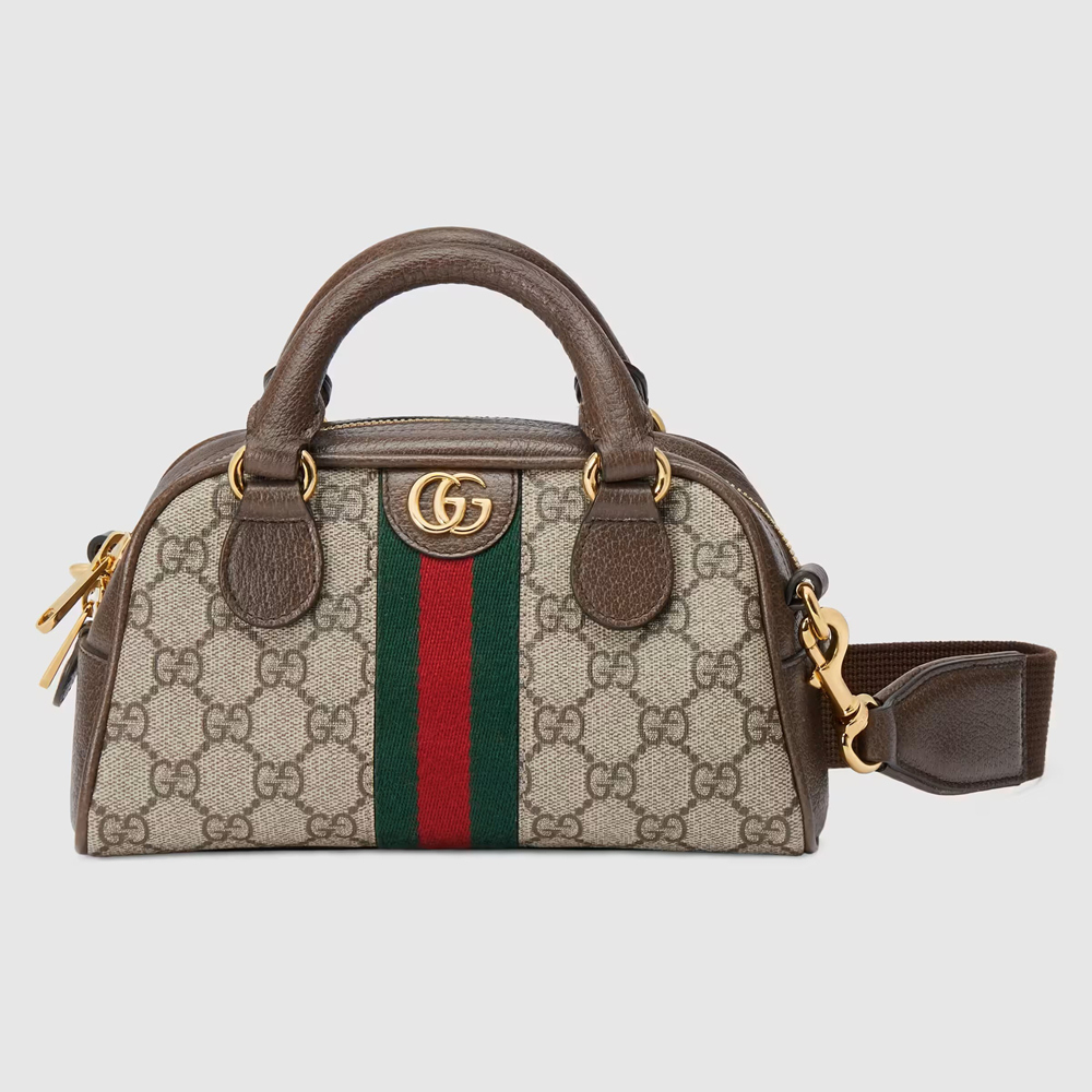 Gucci Ophidia GG Mini Top Handle Bag in Beige Supreme Canvas GGBS10662