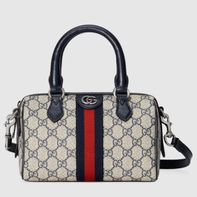 Gucci Ophidia GG Mini Top Handle Bag in Blue Supreme Canvas GGBS10663