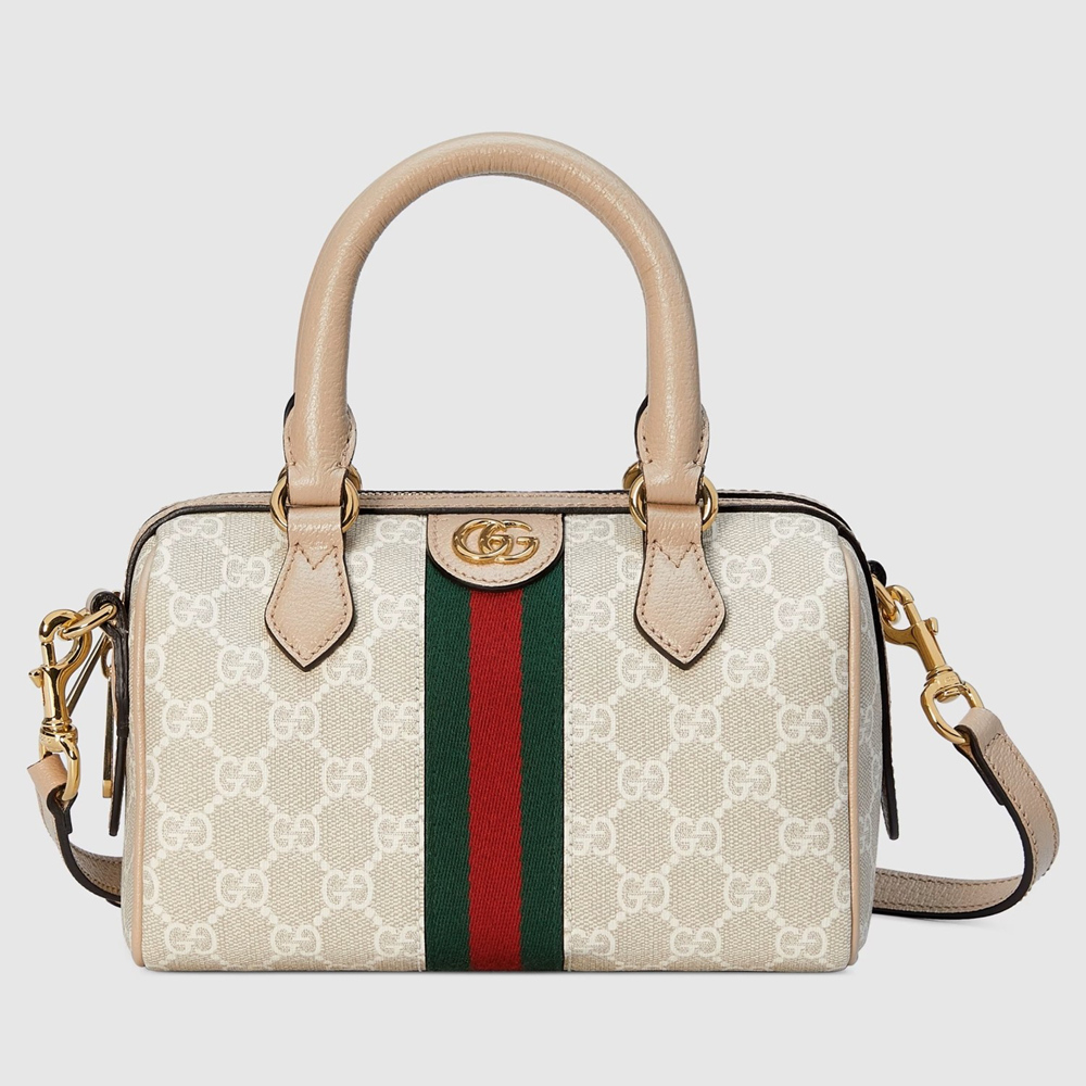 Gucci Ophidia GG Mini Top Handle Bag in White GG Canvas GGBS10665