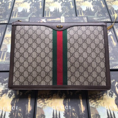 Gucci Ophidia GG Portfolio Pouch in Beige GG Supreme Canvas GGBS10752