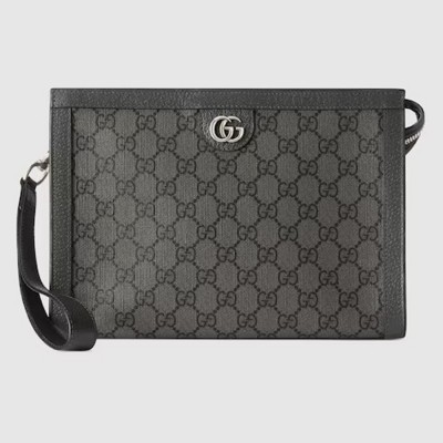 Gucci Ophidia GG Portfolio Pouch in Grey GG Supreme Canvas GGBS10753