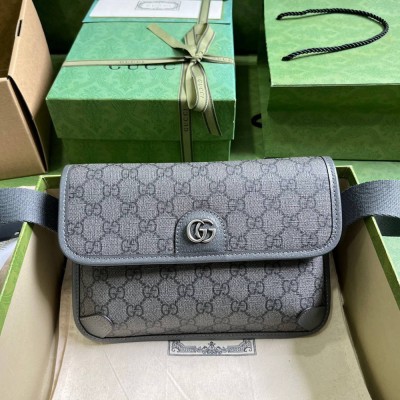 Gucci Ophidia GG Small Belt Bag In Grey GG Supreme Canvas GGBS10676