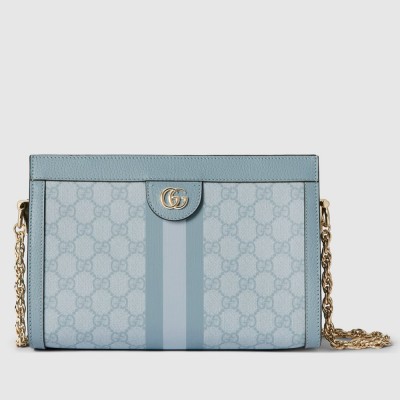 Gucci Ophidia GG Small Chain Bag in Dusty Blue GG Canvas GGBS10685